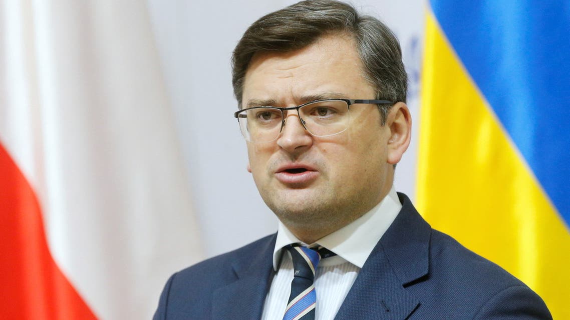 Ukraine's Foreign Minister Dmytro Kuleba attends a joint news conference with OSCE Chairman-in-Office, Poland's Minister for Foreign Affairs Zbigniew Rau in Kyiv, Ukraine February 10, 2022. (Reuters)