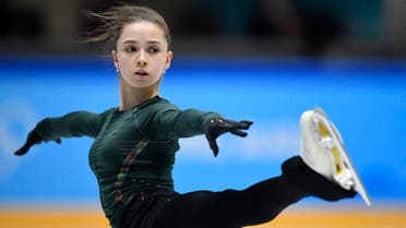 Kamila Valieva of the Russian Olympic Committee during training. February 10, 2022. (Reuters)