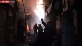 حرائق ضخمة تدمر عشرات المحلات التجارية في البازار الكبير بطهران
