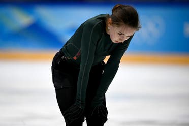 Russia's Kamila Valieva attends a training session on February 11, 2022 prior the Figure Skating Event at the Beijing 2022 Olympic Games. (AFP)