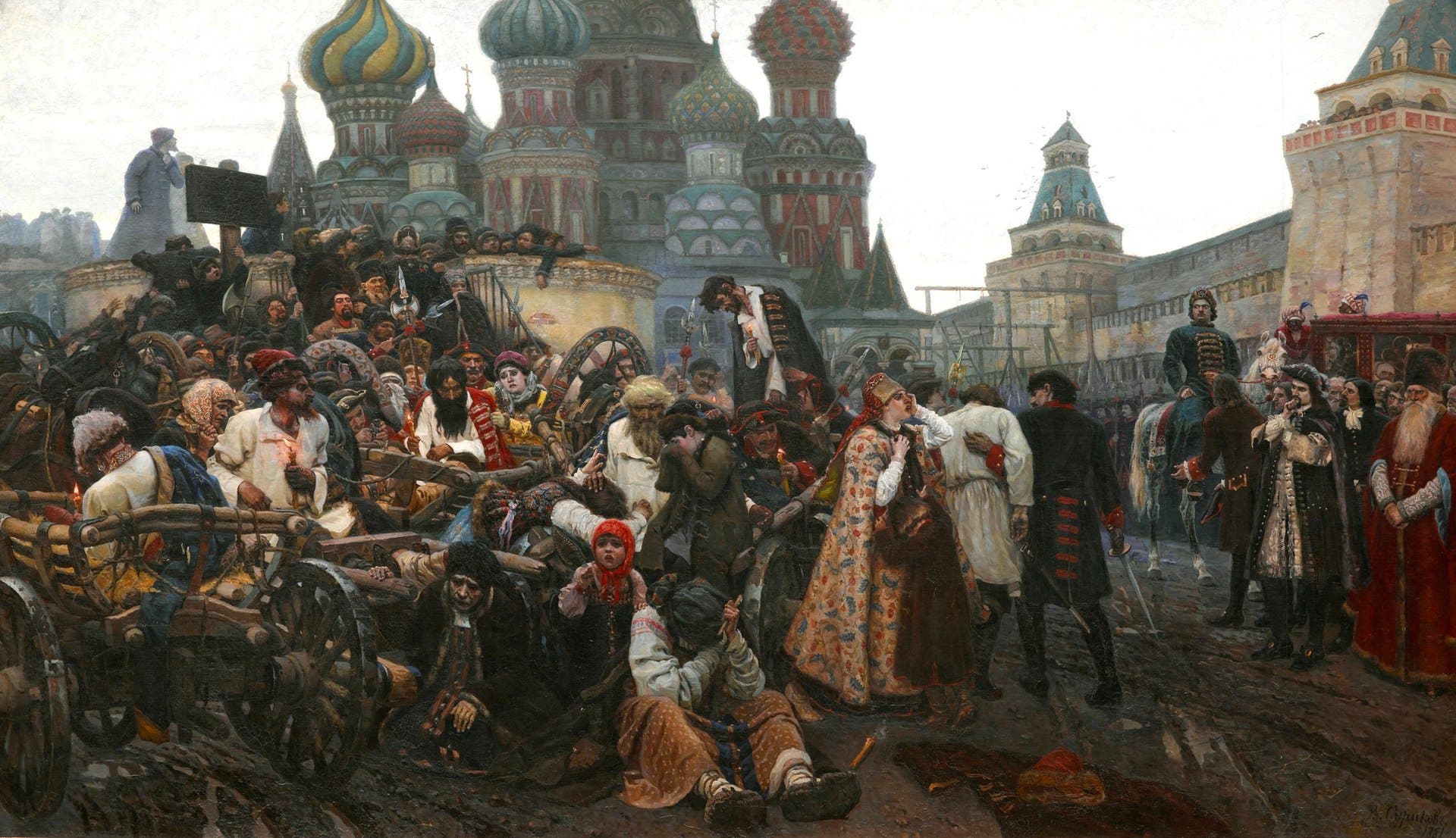 Portrait du tsar Pierre le Grand en préparation du génocide de Streltsy .