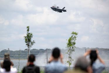 F-35B Stealth Fighter Jet of US Marine Fighter Attack Squadron 242 performs during the aerial display at the Singapore Airshow in Singapore, on February 15, 2022. (Reuters)