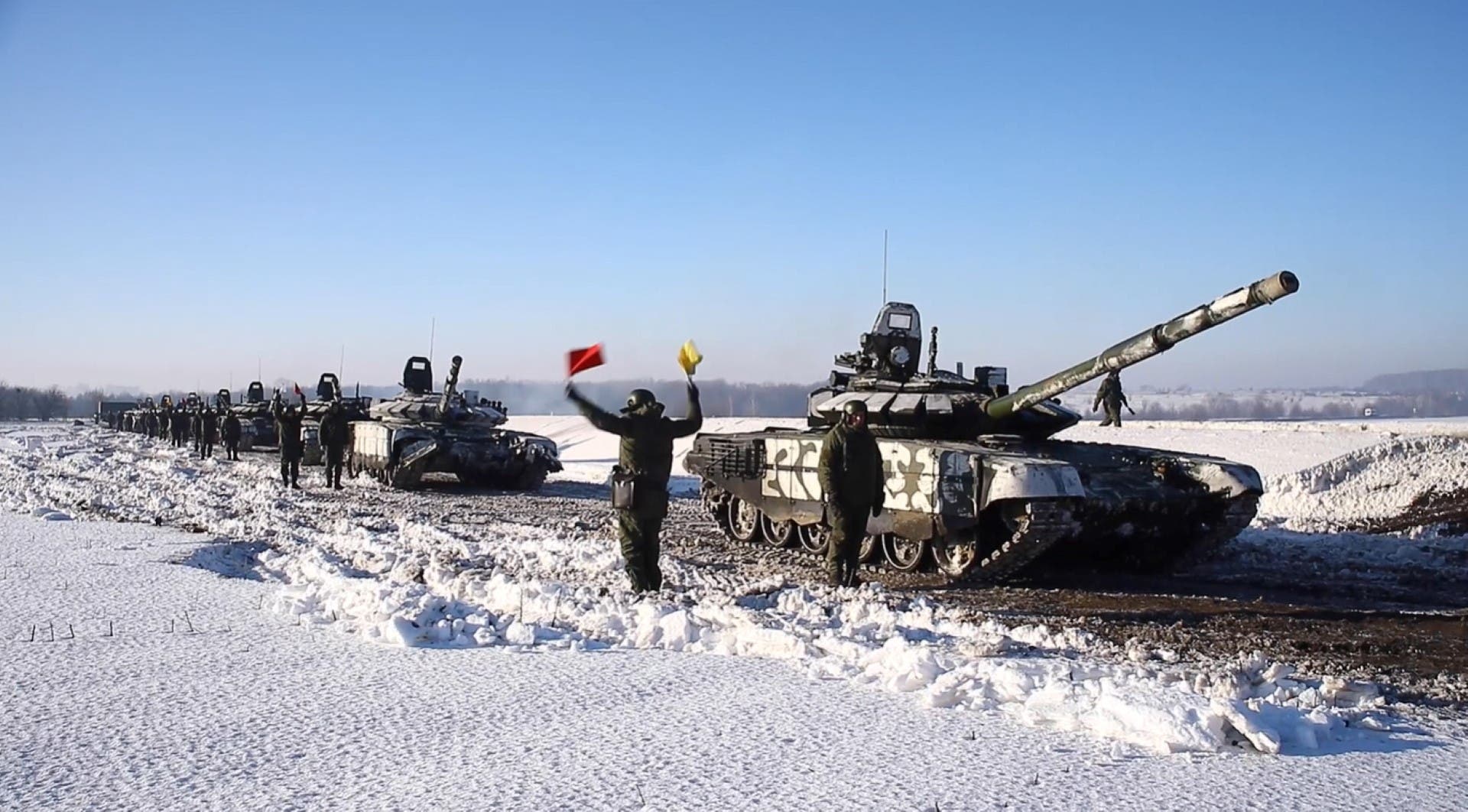 قوات روسية في بيلاروسيا (أ ف ب)