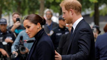Britain's Prince Harry and Meghan, Duke and Duchess of Sussex, visit the 9/11 Memorial in Manhattan, New York City, US, September 23, 2021. (File photo: Reuters) 