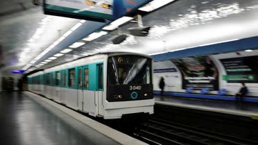 A view shows a metro train operated by the Paris transport network RATP on the eve of a major strike by the public transport workers, in Paris, France, February 17, 2022. (Reuters)