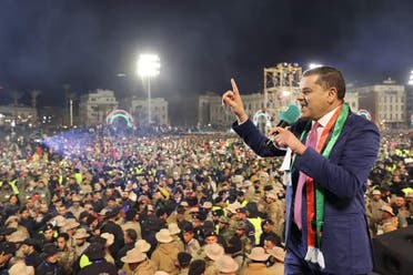 عبد الحميد الدبيبة خلال مشاركته في احتفالات ذكرى ثورة 17 فبراير وسط طرابلس