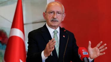 Kemal Kilicdaroglu, the leader of the main opposition Republican People’s Party (CHP), speaks during a news conference in Ankara, Turkey, on October 11, 2021. (Reuters)