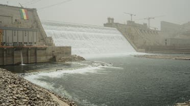 This general view shows the site of the Grand Ethiopian Renaissance Dam (GERD) in Guba, Ethiopia, on February 19, 2022. Ethiopia's massive hydro-electric dam project on a tributary of the Nile has raised regional tensions notably with Egypt, which depends on the huge river for 97 percent of its water supply.