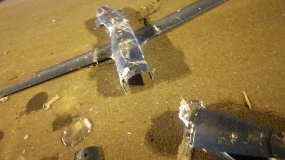 An image of debris and parts of the second bomb-laden drone that was intercepted and destroyed by Saudi defenses thus thwarting the attempt to target civilians in King Abdullah Airport in Jizan, Saudi Arabia. (Reuters)