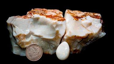 2 CORRECTS FIGURE THE OPAL SOLD FOR This photo provided by Alaska Premier Auctions and Appraisals shows an opal specimen, Dec. 20, 2021. One of the largest opals in the world was sold for nearly $144,000 at auction in Ala