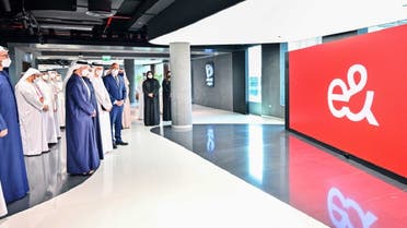 Sheikh Mansour bin Zayed Al Nahyan, Deputy Prime Minister and Minister of Presidential Affairs, launches e&, marking the transformation ambitions of Etisalat Group into a global technology and investment conglomerate. (Courtesy: WAM)