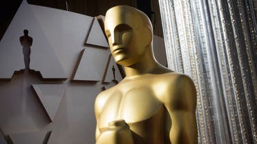 In this file photo taken on February 08, 2020 an Oscars statue is displayed on the red carpet area on the eve of the 92nd Oscars ceremony at the Dolby Theatre in Hollywood, California. (AFP)