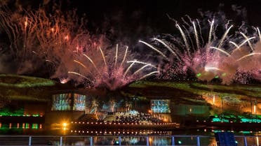 Photo shows fireworks during Saudi Arabia's 'Founding Day' celebrations at Wadi Namar on February 22, 2022. (SPA)