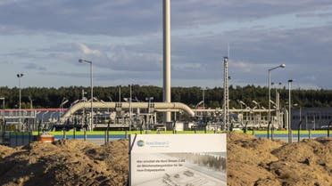 This file photo taken on September 7, 2020 shows the Nord Stream 2 gas line landfall facility in Lubmin, north eastern Germany, on September 7, 2020. (AFP)