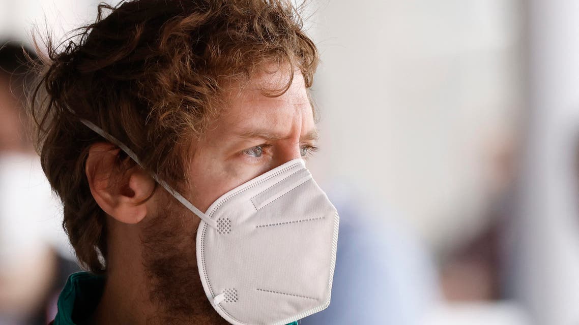 Aston Martin's Sebastian Vettel wears a protective face mask during testing. (File photo: Reuters)