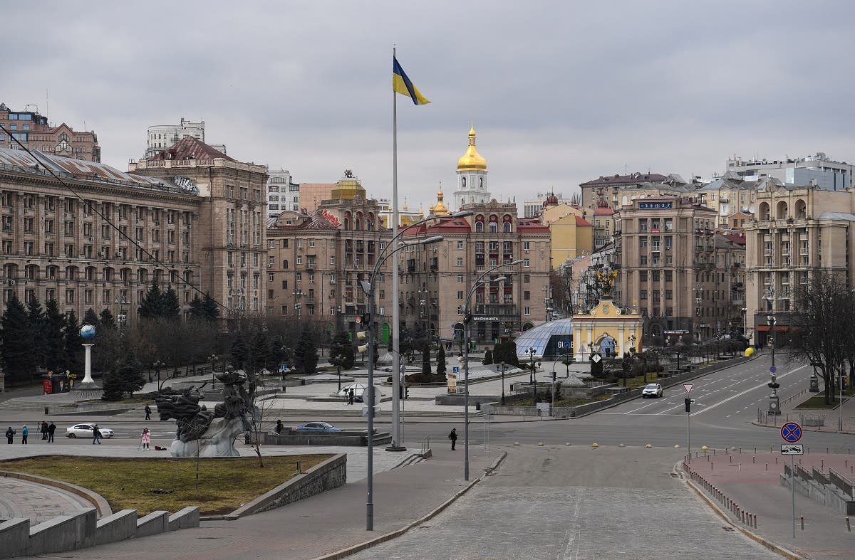 A picture shows the almost deserted center of the Ukrainian capital of Kyiv on February 25, 2022. (File photo: AFP)