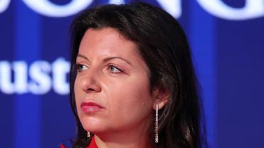 Margarita Simonyan, editor-in-chief of Russian broadcaster RT and the Rossiya Segodnya media group, attends a session of the St. Petersburg International Economic Forum (SPIEF) in Saint Petersburg, Russia, on June 3, 2021. (Reuters)