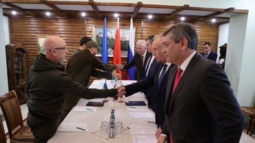 من مفاوضات الوفد الأوكراني والروسي في بيلاروسيا - رويترز 3 مارس 2021