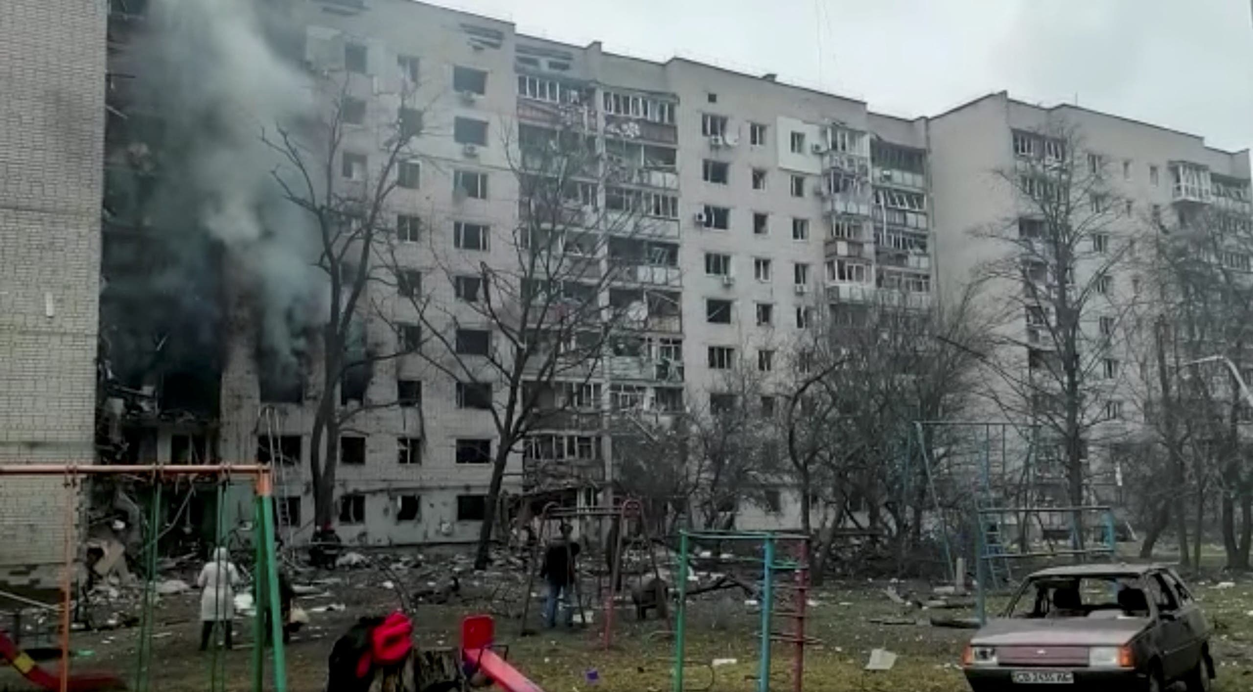 الدمار في شيرنيهيف جراء القتال