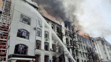 FILE PHOTO: A view shows the area near the National University after shelling in Kharkiv, Ukraine, in this handout picture released March 2, 2022. (File Photo: Reuters)