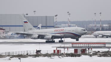 A file photo shows the Ilyushin Il-96 aircraft, transporting expelled Russian diplomats and their family members from the US, lands at Vnukovo airport outside Moscow, Russia April 1, 2018. (Reuters)