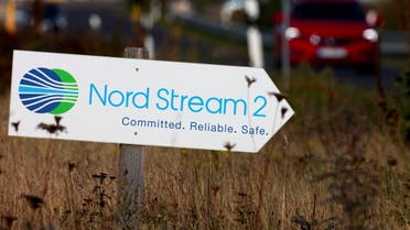 A road sign directs traffic towards the Nord Stream 2 gas line landfall facility entrance in Lubmin, Germany, September 10, 2020. (File Photo: Reuters)