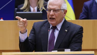 European Union foreign policy chief Josep Borrell addresses the special session to debate its response to the Russian invasion of Ukraine, in Brussels, Belgium March 1, 2022. (Reuters)