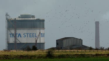 Birds fly above part of the TATA steel plant in Scunthorpe northern England. (File Photo: Reuters)