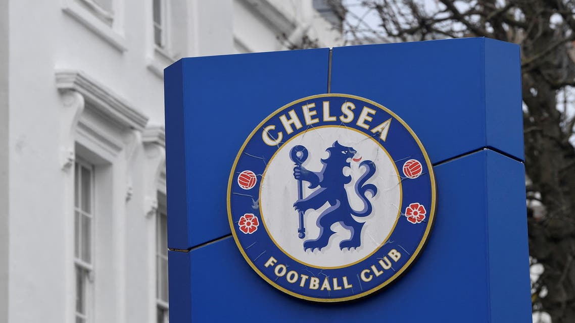 A logo is seen at an entrance to Stamford Bridge, the stadium for Chelsea Football Club, after Russian businessman Roman Abramovich said on Wednesday that he would sell Chelsea, 19 years after buying it, as Russia's invasion of Ukraine continues, in London, Britain March 3, 2022. (Reuters)