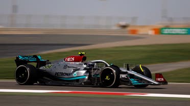 Mercedes’ Lewis Hamilton in action during testing at Bahrain International Circuit, Sakhir, Bahrain, on March 10, 2022. (Reuters) 