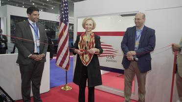 US Charge d'Affaires of US Embassy in Saudi Arabia, Martina Strong, at a ribbon-cutting ceremony at the Kingdom's first World Defense Show on March 9, 2022. (File photo: Twitter)