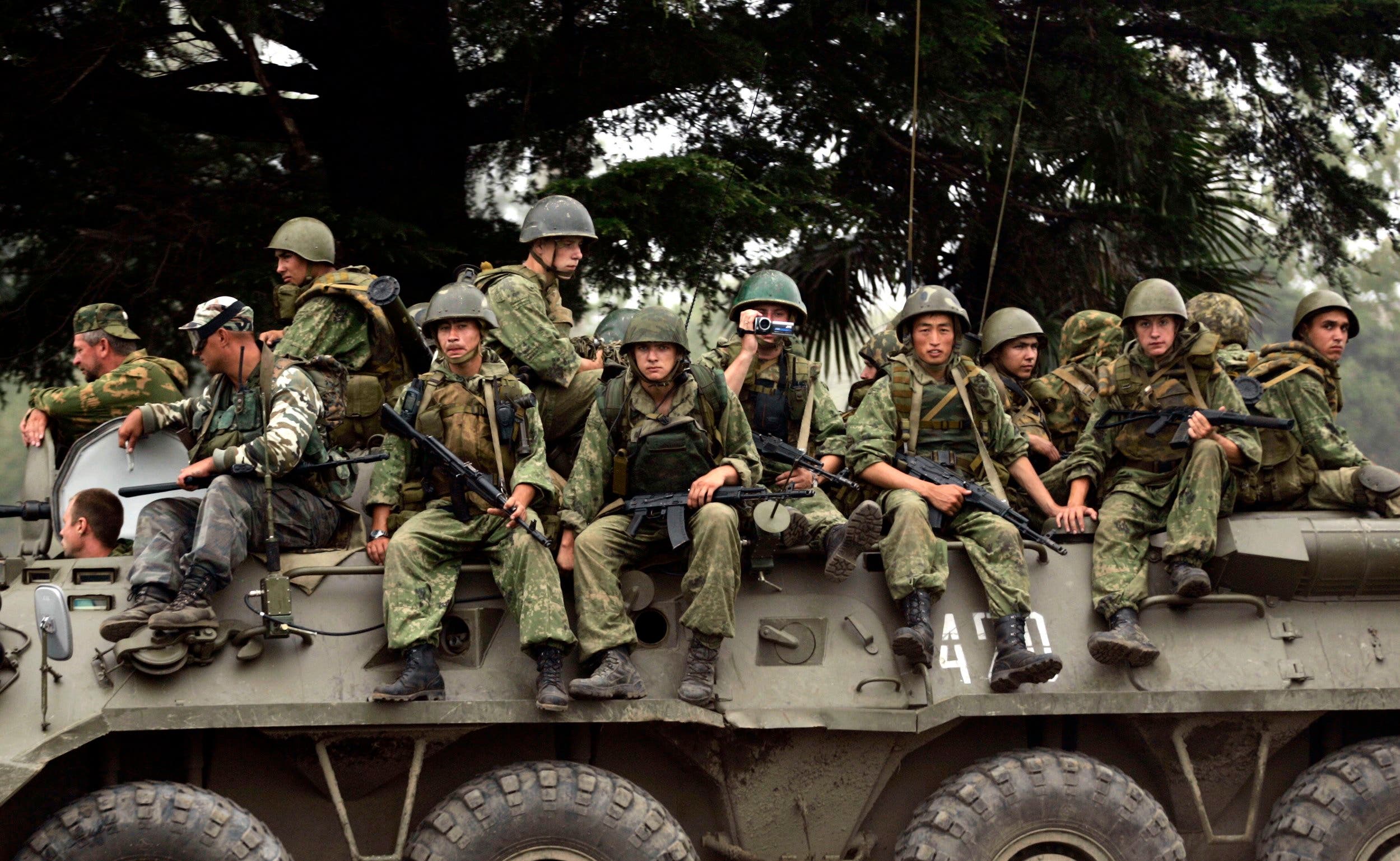 الجيش الروسي في منطقة أوسيتيا الجنوبية.خلال النزاع في 2008