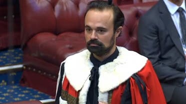A video grab from footage broadcast by the UK Parliament's Parliamentary Recording Unit (PRU) shows Russian-British businessman Evgeny Lebedev during his introduction in the House of Lords in London on December 17, 2020 as Baron Lebedev of Hampton in the London Borough of Richmond on Thames and of Siberia in the Russian Federation after being nominated for a life peerage. (AFP/PRU)