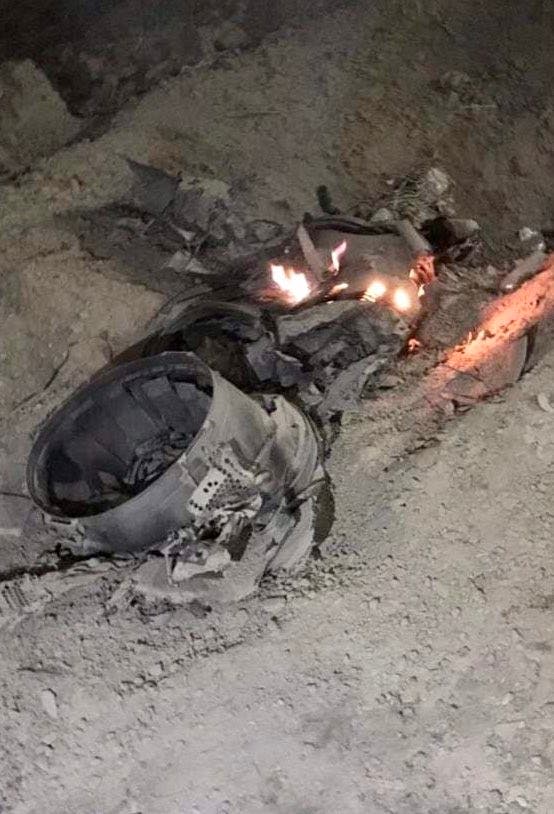 صورة نشرتها باكستان للجسم الطائر وهو يحترق على أراضيها