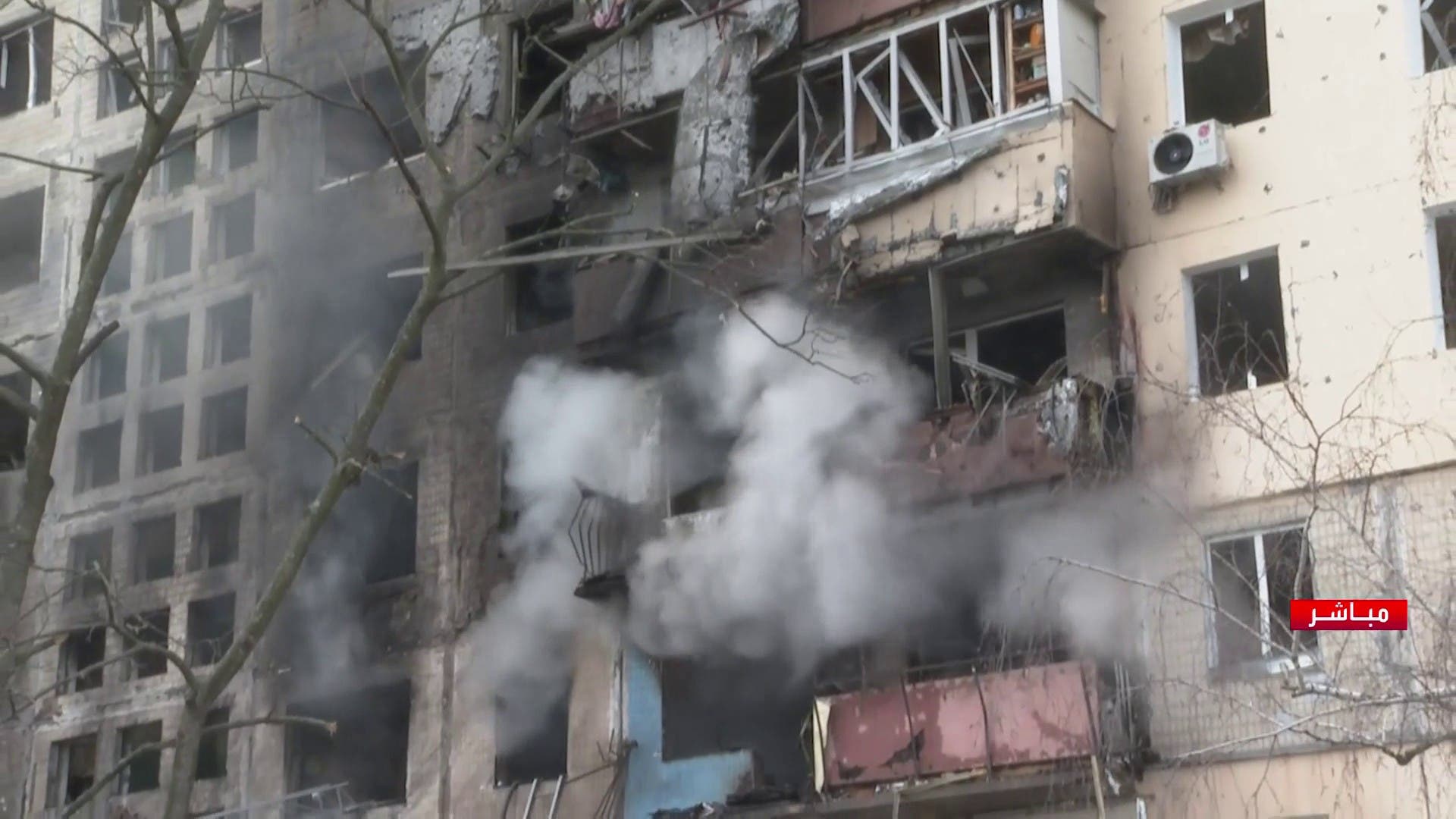 دمار في مساكن مدنية بأوكرانيا جراء العمليات العسكرية  