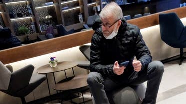 Sanctioned Russian oligarch Roman Abramovich sits in a VIP lounge before a jet linked to him took off for Istanbul from Ben Gurion international airport in Lod near Tel Aviv, Israel, on March 14, 2022. (Reuters)