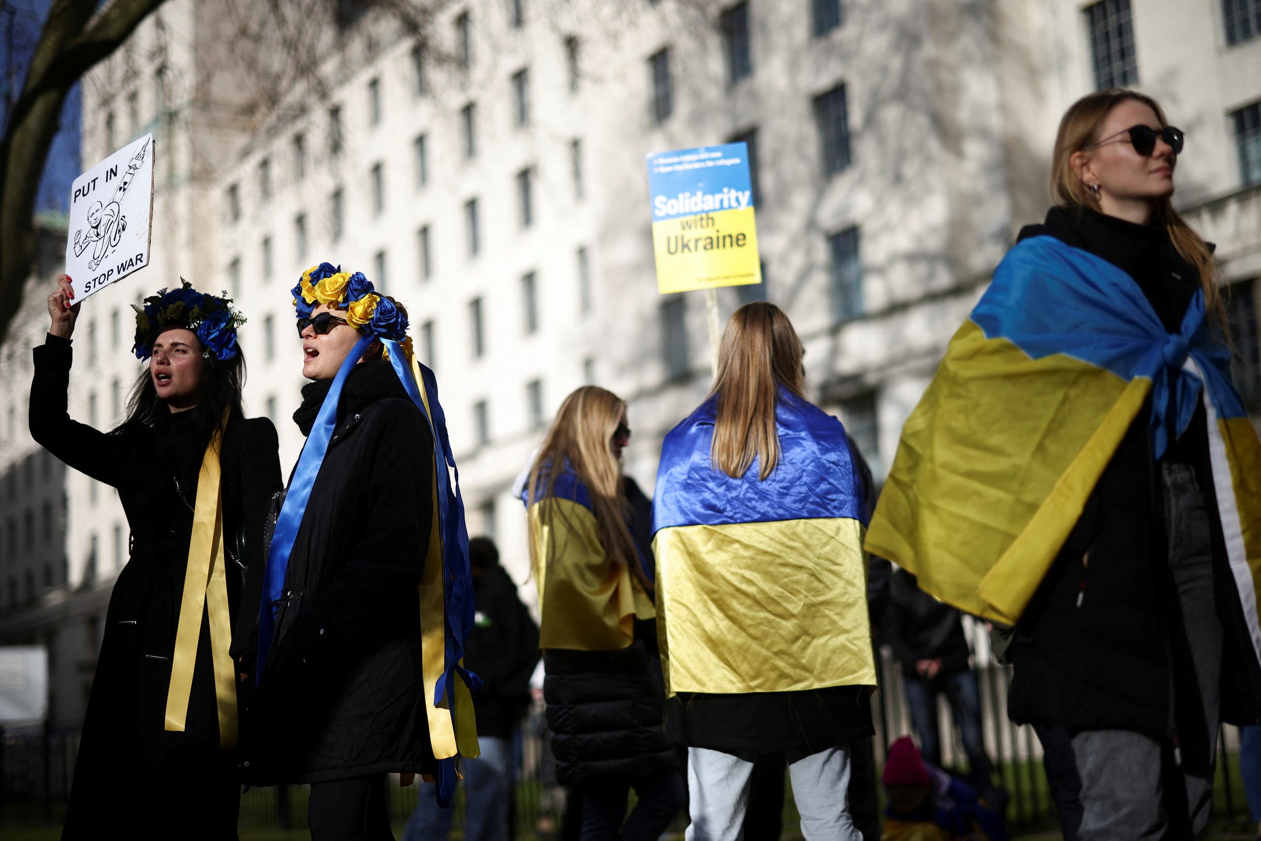 مظاهرة تأييد لأوكرانيا في لندن الأسبوع الماضي