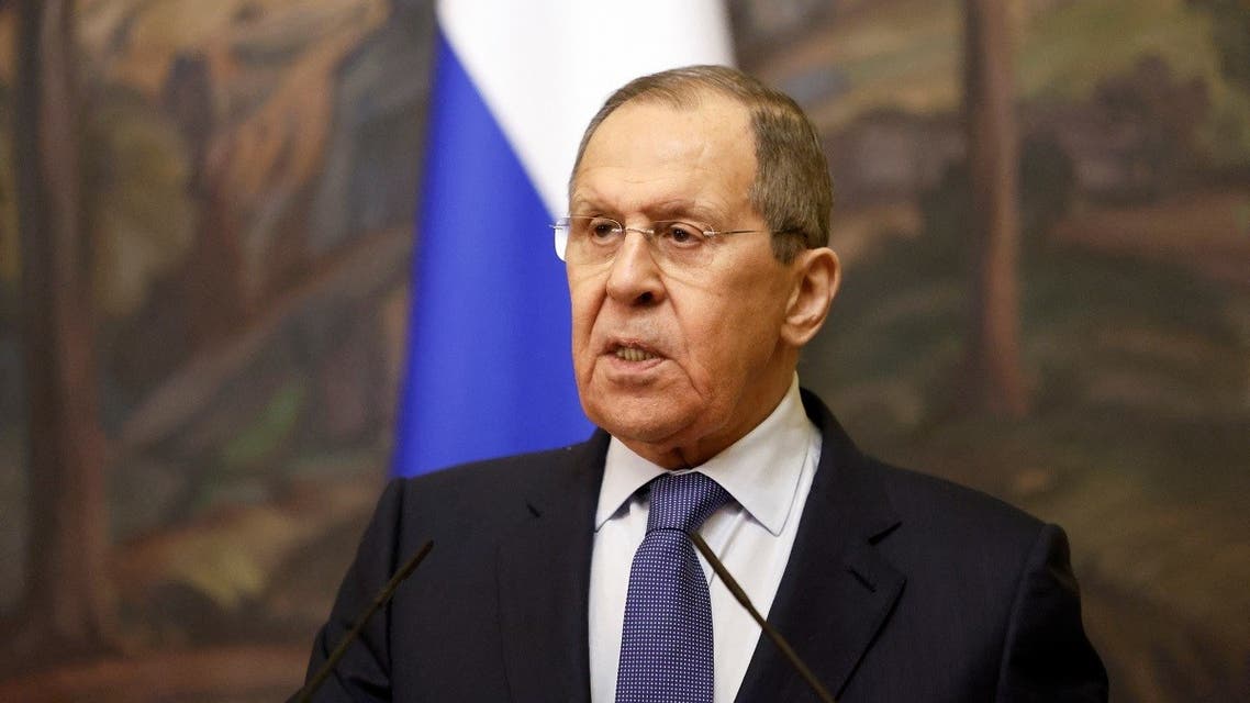 Russian Foreign Minister Sergei Lavrov attends a news conference following talks with his Turkish counterpart Mevlut Cavusoglu in Moscow, Russia, on March 16, 2022. (Reuters)
