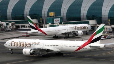 Emirates Airline Boeing 777-300ER planes are seen at Dubai International Airport in Dubai, United Arab Emirates February 15, 2019. (Reuters)