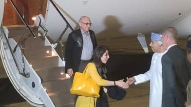 British-Iranian aid worker Nazanin Zaghari-Ratcliffe and dual national Anousheh Ashouri arrive in Muscat on March 16, 2022. (Twitter)