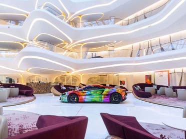 The McLaren Art car on display at ME Dubai hotel. (Supplied)
