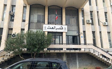 A view shows the exterior of the Justice Palace building where Raja Salameh, brother of Central Bank governor Riad Salameh is believed to have been arrested in Baabda. (Reuters)