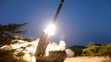 A view shows the testing of what local media call a super-large multiple rocket launcher in North Korea, in this undated photo released on March 28, 2020 by North Korea's Korean Central News Agency (KCNA).  (File photo)