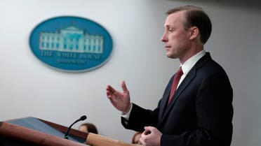 WASHINGTON, DC - FEBRUARY 11: National Security Advisor Jake Sullivan speaks during the the daily White House press briefing on February 11, 2022 in Washington, DC. Sullivan spoke to reporters about the call U.S. President Joe Biden held with transatlantic leaders to discuss the ongoing tensions at the border of Russia and Ukraine. Anna Moneymaker/Getty Images/AFP (Photo by Anna Moneymaker / GETTY IMAGES NORTH AMERICA / Getty Images via AFP)