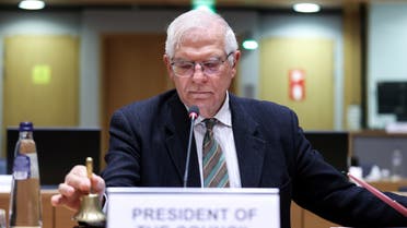 European Union High Representative for Foreign Affairs and Security Policy Josep Borrell chairs a Foreign Affairs Council (FAC) meeting at the EU headquarters in Brussels on March 21, 2022. (Photo by Kenzo TRIBOUILLARD / AFP)