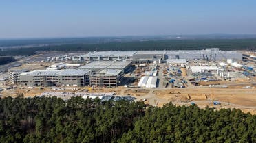 A general view shows the new Tesla Gigafactory for electric cars in Gruenheide, Germany, on March 20, 2022. (Reuters)