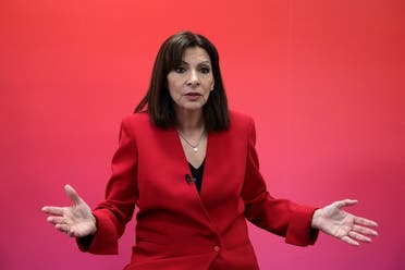 Anne Hidalgo, mayor of Paris and Socialist Party (PS) candidate for the 2022 French presidential election, gestures as she speaks during an interview with Reuters at her campaign headquarters in Paris, France, on March 16, 2022. (Reuters)
