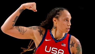Brittney Griner gestures during a game against Australia in, Japan Aug. 4, 2021. (Reuters)