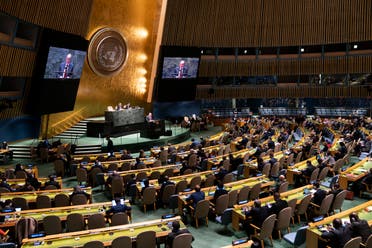 فاسيلي نيبينزيا خلال كلمة للجمعية العامة للأمم المتحدة أمس