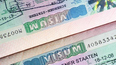 Schengen visa stock photo